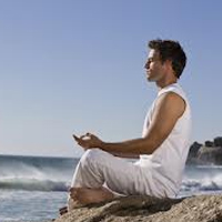 a man meditating to stay calm